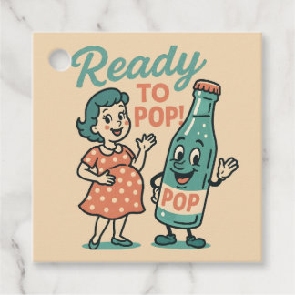 Etiquetas Para Lembrancinhas Ready to Pop Retro 1950s Maternity Baby Shower 