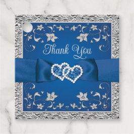 Etiquetas Para Lembrancinhas Real Azul, Cinza Amor Corações Casamento Marca Fav