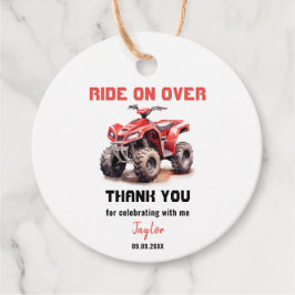 Etiquetas Para Lembrancinhas Red ATV Wheeler Bike Birthday
