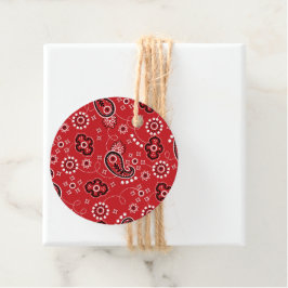 Etiquetas Para Lembrancinhas Red Bandana Modern Cowboy Ocidental Rodeo Exterior
