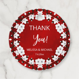 Etiquetas Para Lembrancinhas Red Cherry Blossom Thank You Wedding Favor