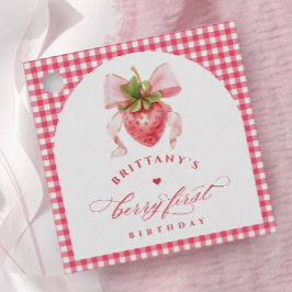 Etiquetas Para Lembrancinhas Red Gingham Berry Primeiro Aniversário
