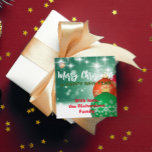 Etiquetas Para Lembrancinhas Red Green Christmas Baubles Winter Wonderland<br><div class="desc">Personalized Christmas favor tag design featuring red and green Christmas baubles on a snowy sparkly green background. The text is fully customizable. To change it use the Personalize option. For more changes,  such as changes to the font,  font color or text layout,  use the Edit design tool option.</div>