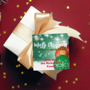 Etiquetas Para Lembrancinhas Red Green Christmas Baubles Winter Wonderland