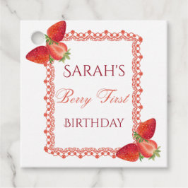 Etiquetas Para Lembrancinhas Red Lace Berry First Birthday 