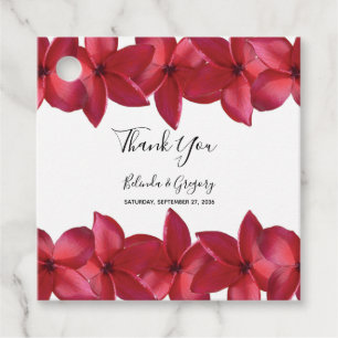 Etiquetas Para Lembrancinhas Red Plumeria Frangipani - Presente de Casamento
