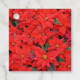 Etiquetas Para Lembrancinhas Red Poinsettias I Festa Floral de Natal