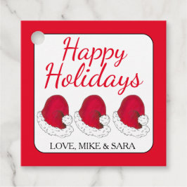 Etiquetas Para Lembrancinhas Red Santa Claus Hat Natal Feliz Feriados