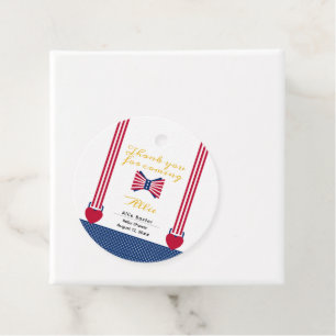 Etiquetas Para Lembrancinhas Red White & Blue Stripes 4th Do Julho Chá de frald