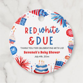 Etiquetas Para Lembrancinhas Red, White & Due Gender Neutral Baby Shower