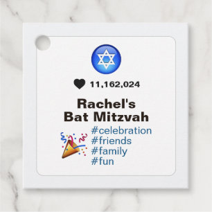 Etiquetas Para Lembrancinhas Redes sociais Emoji Bat Mitzvah ou Bar Mitzvah