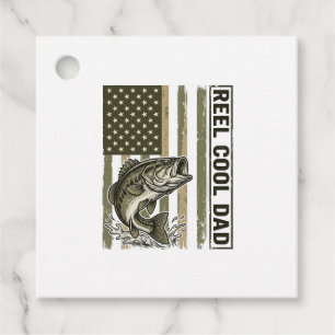 Etiquetas Para Lembrancinhas Reel Cool Dad Bass Fishing Flag Vector Design_1