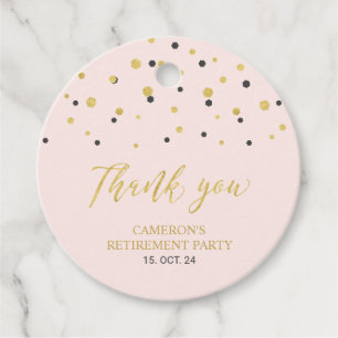 Etiquetas Para Lembrancinhas Reforma Moderna Rosa e Dourada Obrigado Tags Favor