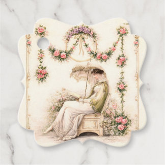 Etiquetas Para Lembrancinhas Regency Rose Garden Reading Lady