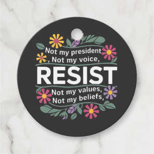 Etiquetas Para Lembrancinhas Resistência a Protesto Botânico Floral Anti-Trump
