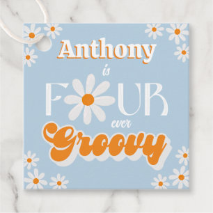 Etiquetas Para Lembrancinhas Retrair Quatro Meninos De Groovy 4º Aniversário