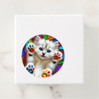 Etiquetas Para Lembrancinhas Retrato da Pata do Gatinho Elétrico