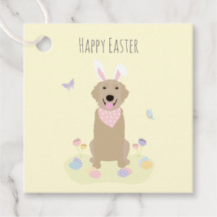 Etiquetas Para Lembrancinhas Retriever de Ouro Bunny do felz pascoa