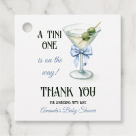 Etiquetas Para Lembrancinhas Retro A Tini One Martini Blue Bow Boy Baby Shower