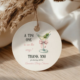 Etiquetas Para Lembrancinhas Retro A Tini One Martini Pink Bow Girl Baby Shower
