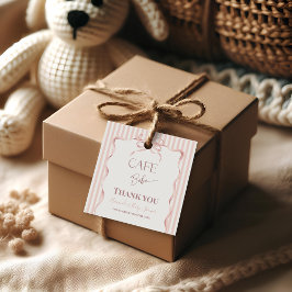 Etiquetas Para Lembrancinhas Retro Pink Bow Cafe Bebe Girl Coffee Baby Shower