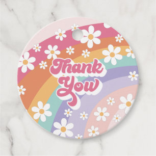 Etiquetas Para Lembrancinhas Retro Rainbow Birthday Obrigado