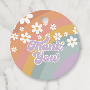 Etiquetas Para Lembrancinhas Retro Rainbow Obrigado