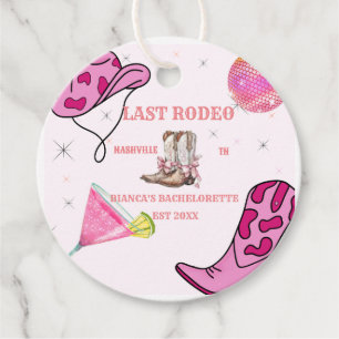 Etiquetas Para Lembrancinhas Retro Rosa Disco Cowgirl Ocidental Despedida de So