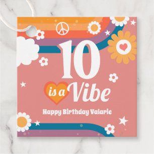 Etiquetas Para Lembrancinhas Retro Vibe 10º aniversário