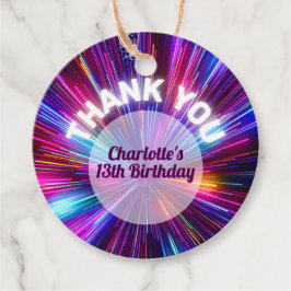 Etiquetas Para Lembrancinhas Retro Vibrante Neon Brilhante Púrpura Rosa Muito O