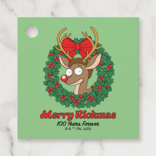Etiquetas Para Lembrancinhas Rick e Morty Reindeer Morty Feliz Rickmas