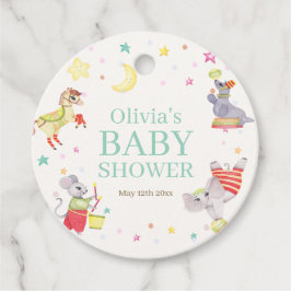 Etiquetas Para Lembrancinhas Rico Circus Carnival Animal Chá de fraldas