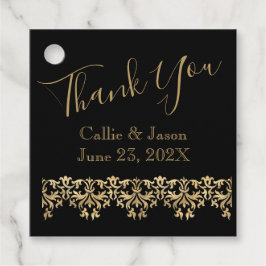 Etiquetas Para Lembrancinhas Rico Dourado de inscrição a preto Obrigado