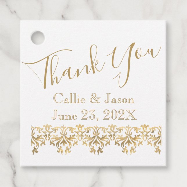 Etiquetas Para Lembrancinhas Rico Dourado - Obrigado (Frente)