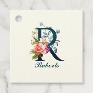 Etiquetas Para Lembrancinhas Rico Floral Monograma - Letra R