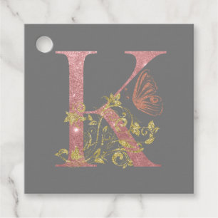 Etiquetas Para Lembrancinhas Rico - Letra Minúscula K Rosa