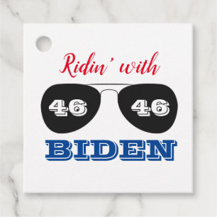 Etiquetas Para Lembrancinhas Ridin' com Biden 46 Óculos de sol Aviador
