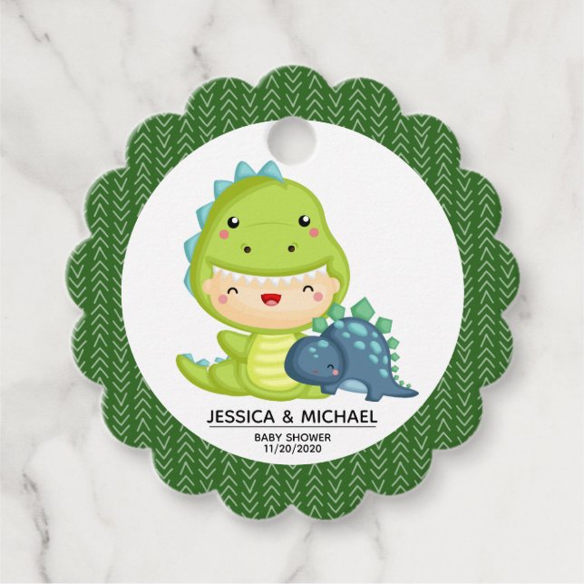 Etiquetas Para Lembrancinhas Roar É Um Chá de fraldas De Dinossauro (Frente)