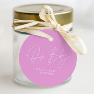 Etiquetas Para Lembrancinhas rolo de chá de fraldas moderno cerise brilhante ro