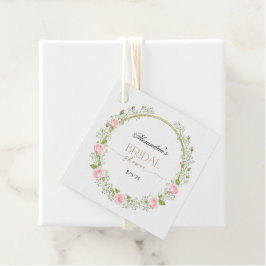 Etiquetas Para Lembrancinhas Romance Corada: Rosas Cor-de-Rosa e Resedos