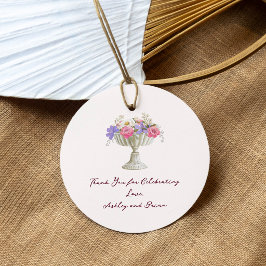 Etiquetas Para Lembrancinhas Romantic Tuscan Garden Urn with Flowers Wedding