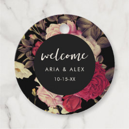 Etiquetas Para Lembrancinhas Romântica Moody Floral Casamento Data Preto