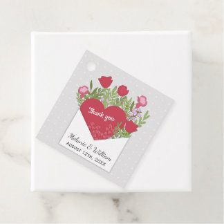 Etiquetas Para Lembrancinhas Romântico - Letra de amor, Rosas e coração, obriga