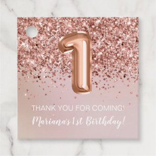 Etiquetas Para Lembrancinhas Rosa Dourado Kids Girly primeiro aniversario Party