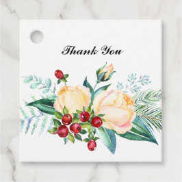 Etiquetas Para Lembrancinhas Rosa e Berry Watercolor Stems Wedding