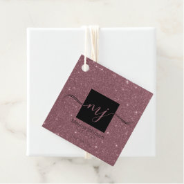 Etiquetas Para Lembrancinhas Rosa Elegante Dourado em Marcas de Favor Preto