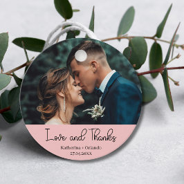 Etiquetas Para Lembrancinhas Rosa Elegante Fotografia de Casamento Amor e Agrad