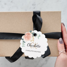 Rosa floral eucalipto monograma marca comercial