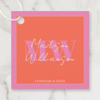 Etiquetas Para Lembrancinhas Rosa Laranja Moderno Minimalista Script
