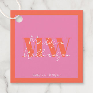 Etiquetas Para Lembrancinhas Rosa Laranja Moderno Minimalista Script